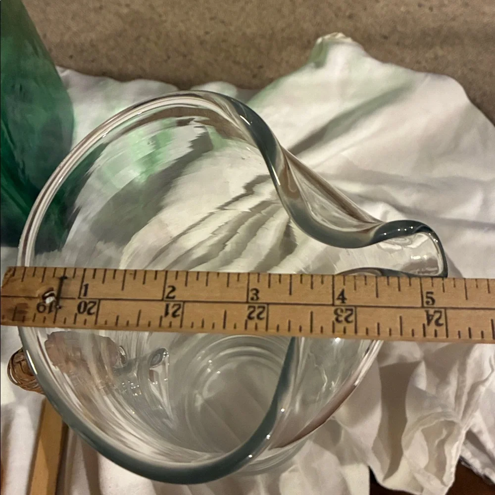 Carl Aubock Martini Pitcher Vintage Mid Century  Clear Glass  Applied Handle